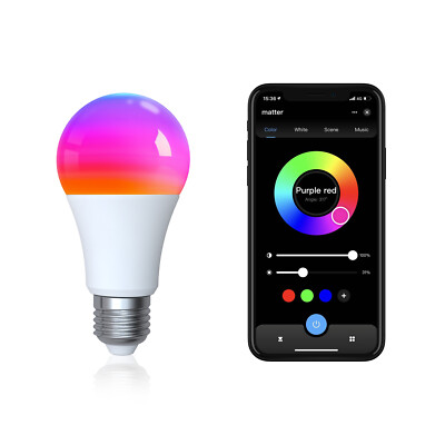 MOES Smart Matter WiFi E27 LED Light Bulbs CW RGB Dimmable Homekit/Alexa/Google