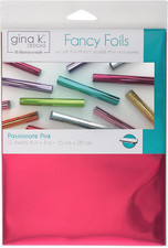 Gina K. Designs for Fancy Foils, 6" X 8" Sheets, Passionate Pink 12 Count