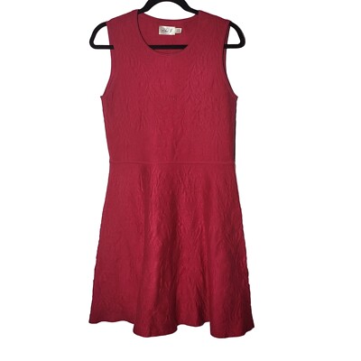 Eliza J Women's Hot Pink Textured Sleeveless Dress Size Medium Summer Bright