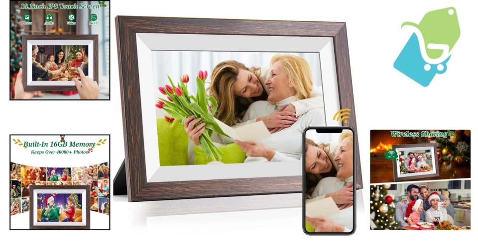 10.1 Inch WiFi Digital Picture Frame - Share Memories Instantly via Frameo App - Image 2 of 4