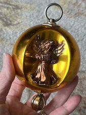 Vintage Ornament Musical Pull String Angel Christmas ~ Music: Silent Night
