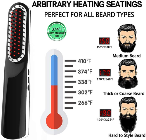 Beard Straightener, Beard Straightening Comb with Cordless/Mini Sized/Auto Shut - 第 4/6 張圖片
