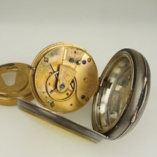 174g. Silver Antique Fusee Pocket Watch Men's no duplex chronometer repeater RAR