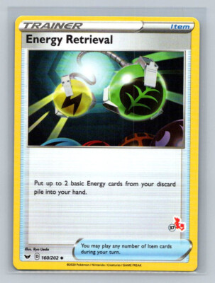 Energy Retrieval (160/202) (Cinderace Stamp #25) [Battle Academy 2022] Moderately Played