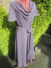 BNWT-JACQUES VERT SPL OCCASION SILKY POLYESTER FIT & FLARE DRESS-SASH BELT-10.