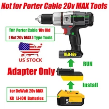 1x Adapter Suitable for Porter Cable 18v Old Tool To for Dewalt 20V XR Batteries