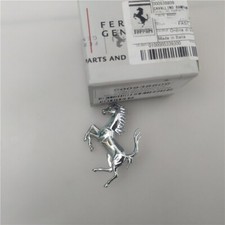 Ferrari Roma Front Bumper Silver Horse Emblem Badge Ferrari Roma Front Bumper Silver Horse Emblem Badge