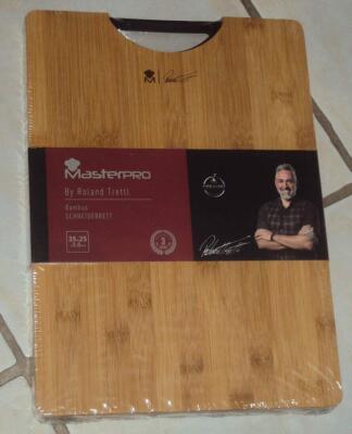 Masterpro Holz Schneidebrett 35x25x3cm Küche Holzbrett Frühstücksbrett