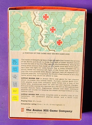 Avalon Hill 1982: LITTLE ROUND TOP - South's Best Chance Gettysburg Missing Dice - Picture 2 of 6