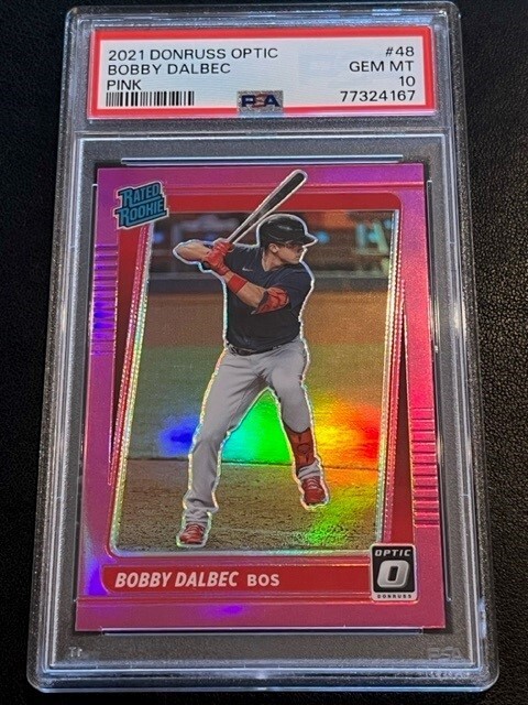 2021 Donruss Optic Bobby Dalbec Rated Rookie Pink Prizm #48 PSA 10