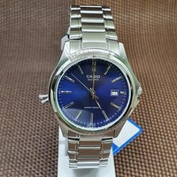 Casio MTP-1183A-2A Enticer Serie Analog Blaues Zifferblatt Edelstahl Herrenuhr