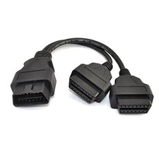 30cm/12 OBD2 OBD II Splitter Extension Y J1962 16 Pin Cable Male to Dual