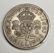 1951 Great Britain 2 Two Shillings - British Coin - Copper Nickel - World Coin