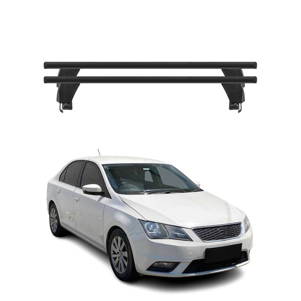 Menabo DachträGer GrundtäGer FüR Seat Toledo Mk4 2012-2019 50Kg Alu Schwarz 2X-image