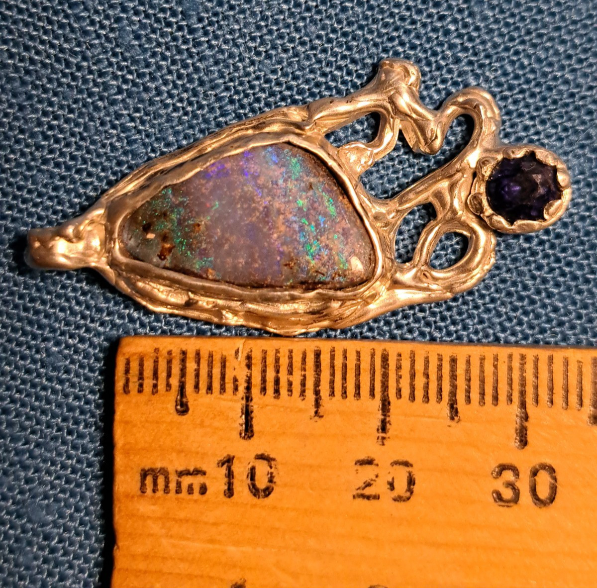 Large Multicolor Australian Boulder Opal Brutalis… - image 23