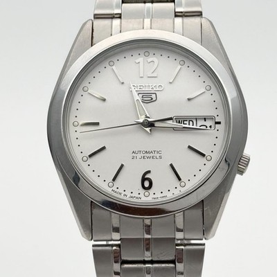 Seiko 5 Automatic Watch 7S26-03B0 White Dial 35mm Mens Vintage