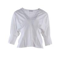 Sandro Paris Damen Bluse Ecru Spitze Baumwolle Gr. 38 Fr T11685E