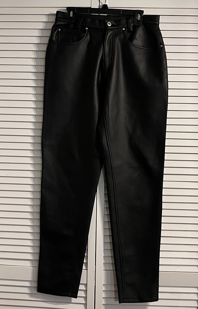 Morbid Threads Pants Mens 32x33 Black Faux Leather Vinyl Goth Punk Emo