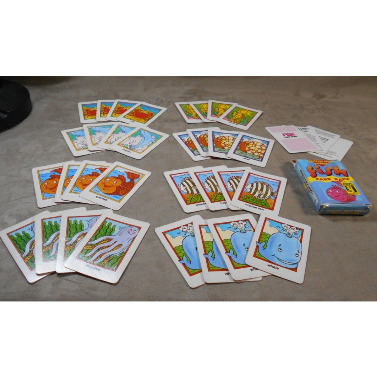 Vintage 1986 Fish Card Game Creative Child #18002 Complete Go Fish