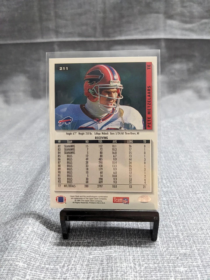 1994 Collector's Choice #211 Pete Metzelaars - Image 2 of 2