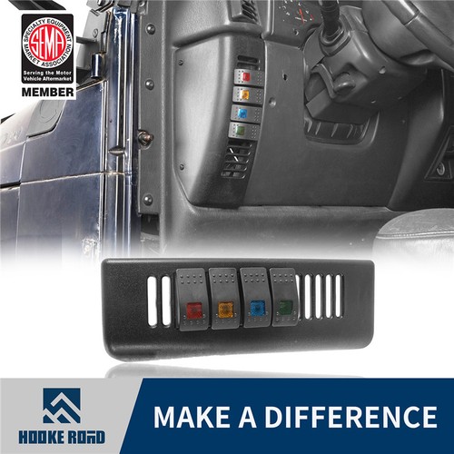 Hooke Road Driver Side 4-Gang Rocker Switch Panel For Jeep Wrangler TJ ...