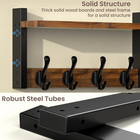 29'' Rustic Coat Rack Wall Mount with Shelf, Solid Wood 29Inch, Brown 766717794792