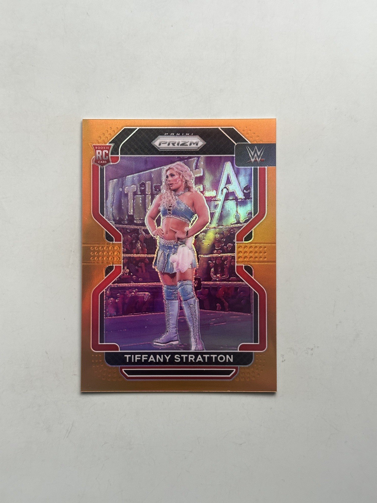 2022 Panini WWE Prizm Orange Tiffany Stratton /99 RC Rookie