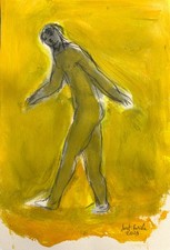 Suret-Canale – L'homme qui marche - peinture originale sur papier 42 x 29,7 cm