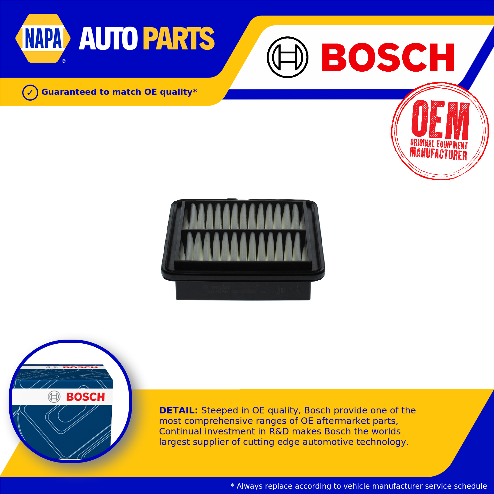 Air Filter F026400729 Bosch 172205AYH01 S0729 Genuine Top Quality Guaranteed New