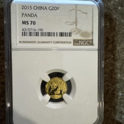 2015 China G20Y Gold Panda Coin MS70 NGC