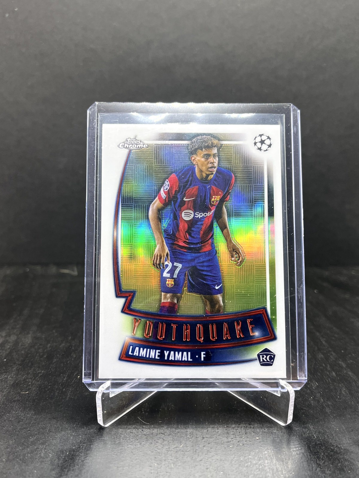 2023-24 Topps Chrome UEFA Soccer Lamine Yamal RC Rookie Youthquake #YQ-7 view 1