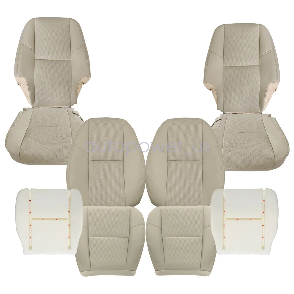For 2007 2008 Cadillac Escalade Front / Second Row Leather Seat Cover / Foam Tan - Image 2 of 4