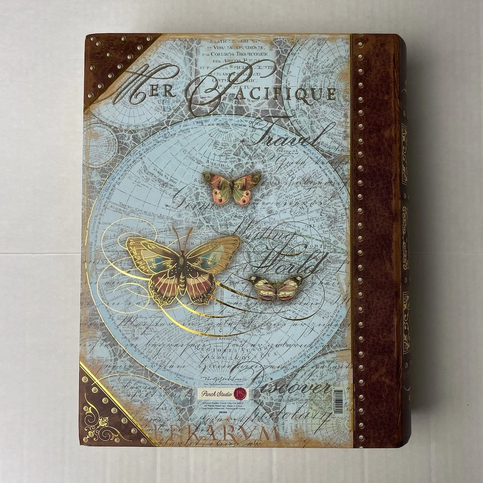 Punch Studio Large Butterfly Faux Book Decorative Keepsake Box 13.5” x 11" - Image 3 of 4