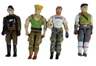 Vintage GI Joe Action Figure Lot (4): Mkt Bludd, Street Fighter, Outback, Cross