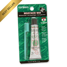 Clubman Black Strong Hold Moustache Wax 0.5 oz Styling Kit with Brush Included