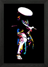 Bunte Samurai Silhouette gerahmtes Wandbild Poster Leinwanddruck Bild