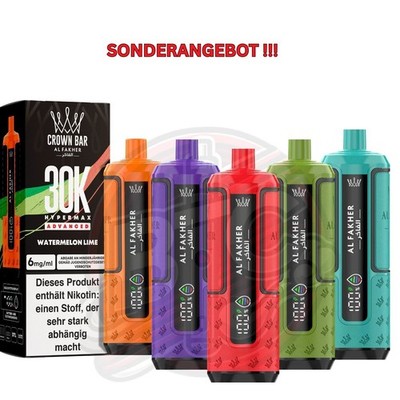 Al Fakher 30K Hypermax 30000 Züge Big Puff E-Zigarette Vape E-Shisha RABATT!!