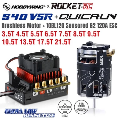 Hobbywing QUICRUN G2 120A ESC 540 Sensored Brushless Motor für 1/10 1/12 Autos
