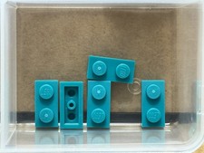 LEGO Parts - Dark Turquoise Plate 1 x 2 - No 3023 - QTY 5