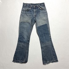 Vintage 70  s Levi  s Jeans Orange Tag Talon Zipper Bellbottom Women  s Size 28-29
