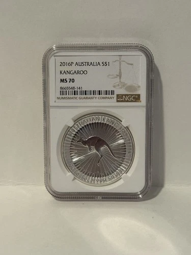 2016 AUSTRALIAN SILVER KANGAROO- NGC MS 70 - MINTED AT PERTH - PERFECT GRADE!!