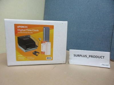 uPUNCH PK1100 DIGITAL TIME CLOCK&DATE STAMP BUNDLE,UNLIMITED EMPLOYEES,BLACK-NEW
