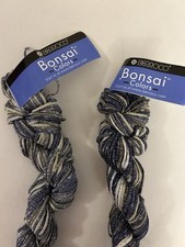Berroco Bonsai Bamboo Ribbon Yarn - Blues Grays - 4199 - 2 New Skeins