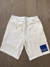NEW Polo Ralph Lauren Sweat Shorts Mens Size Small White Drawstring Pockets NWOT
