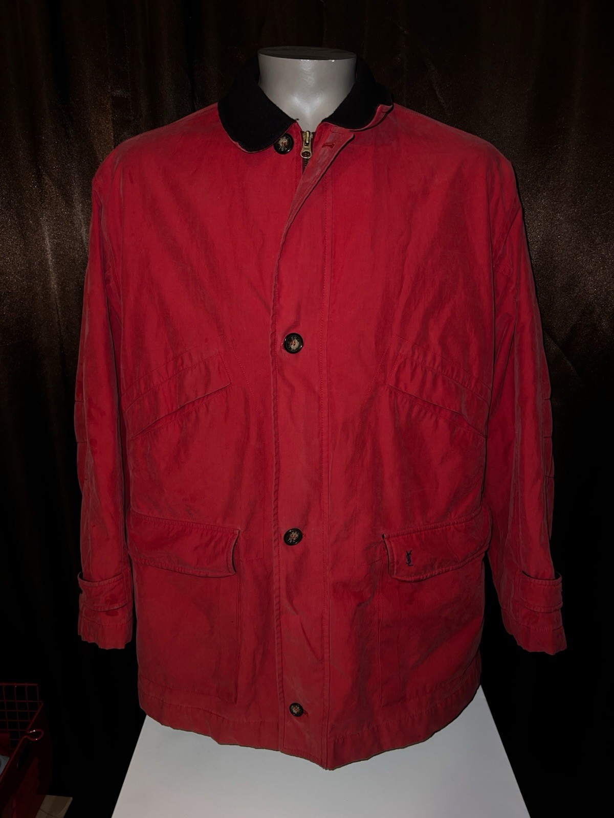 Giacca rossa uomo vintage Yves Saint Laurent taglia XL