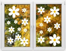 72pcs Daisy Window Clings, Summer Spring Stickers Cute Colourful