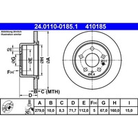 Bremsscheibe ATE 24.0110-0185.1 (2 Stk.) FüR Mercedes-Benz8