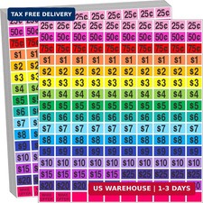 Garage Sale Stickers, 1/2" X 3/4" Yard Sale Price Labels, Rectangle Preprinted R