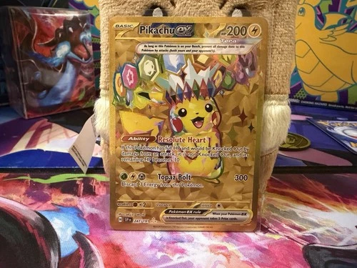 Pokémon TCG SV08 Surging Sparks Pikachu EX Hyper Rare Gold Holo Card 247/191