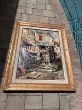 4ftX3ft French Post-Impressionist Street Scene Oil Painting with certificate